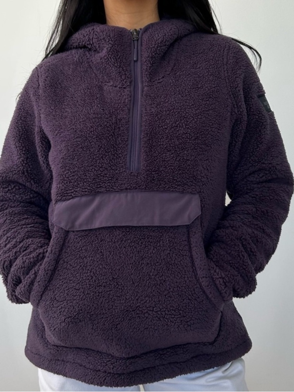 The North Face Women's Sherpa Half-Zip Hoodie - eggplant blackberry purple Xxl